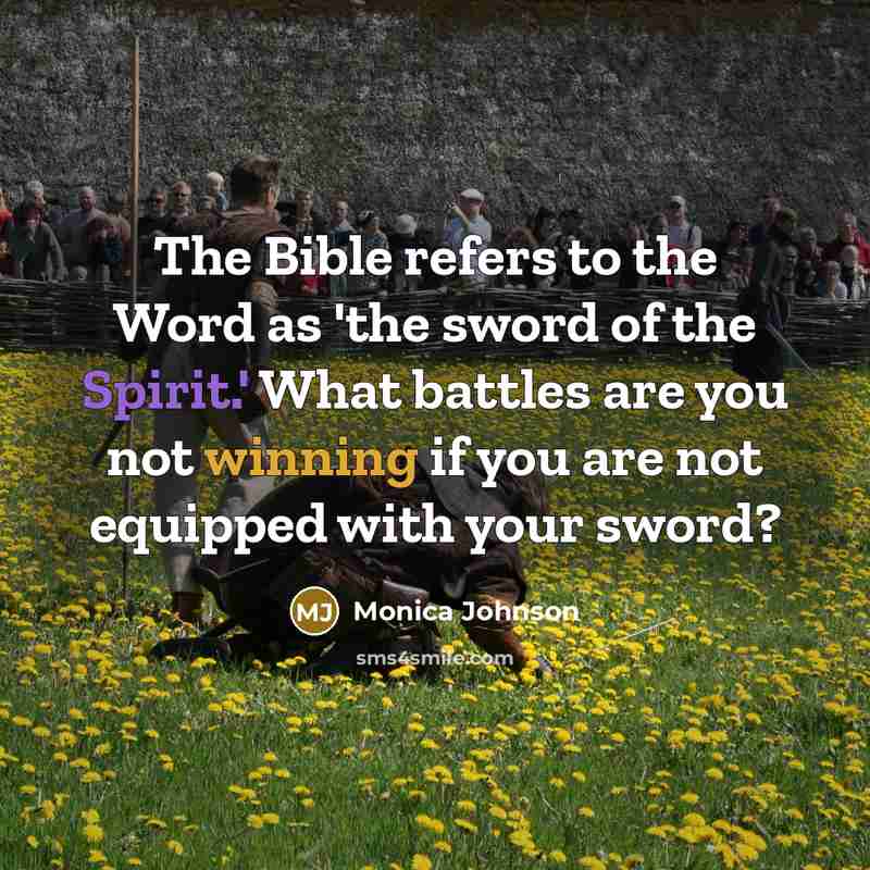 “The Bible refers to the Word as 'the sword of…” quote by Monica Johnson