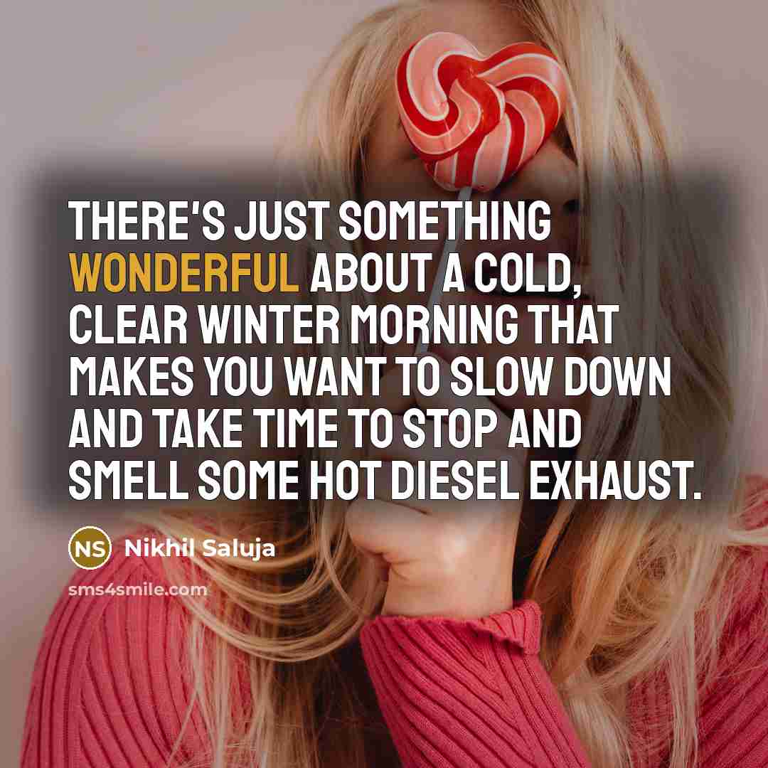 “There's just something wonderful about a cold, clear winter morning…” quote by Nikhil Saluja
