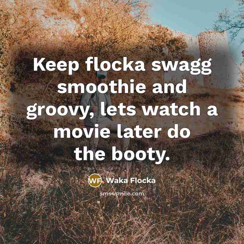 “Keep flocka swagg smoothie and groovy, lets watch a movie…” quote by Waka Flocka