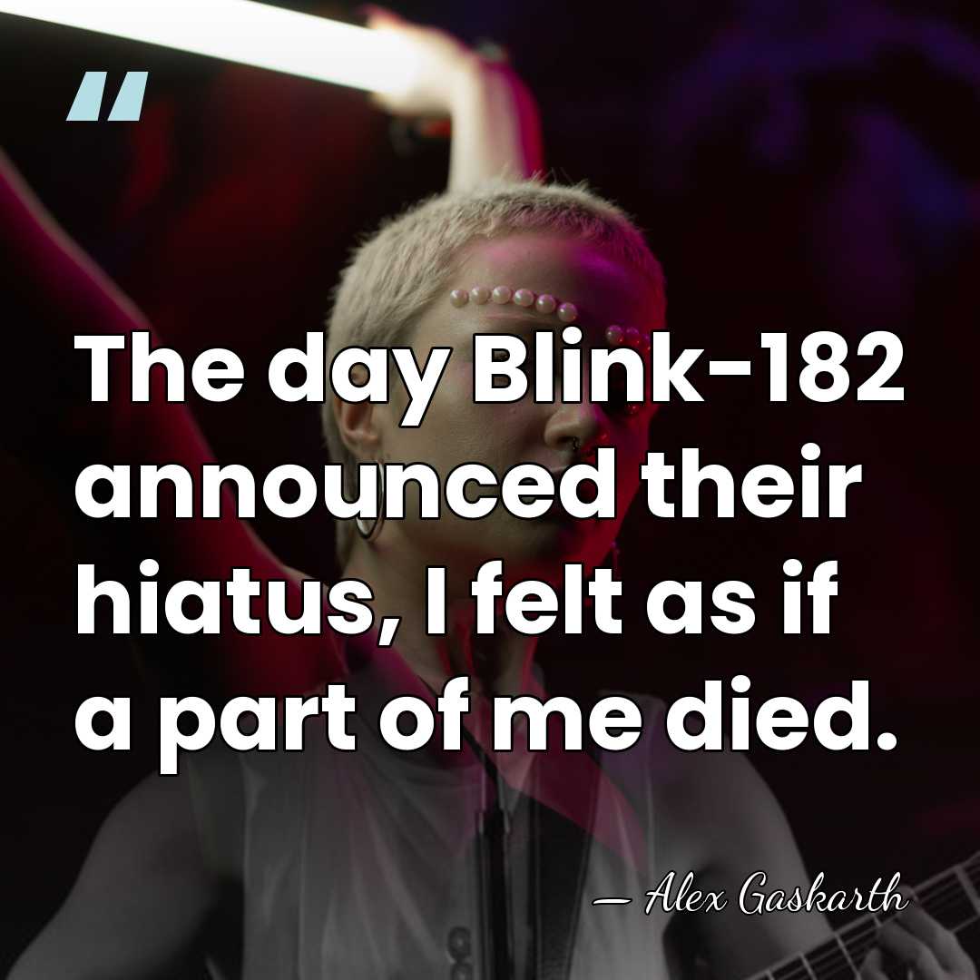 The day Blink-182 announced their hiatus, I felt as if a part&hellip; - Alex Gaskarth