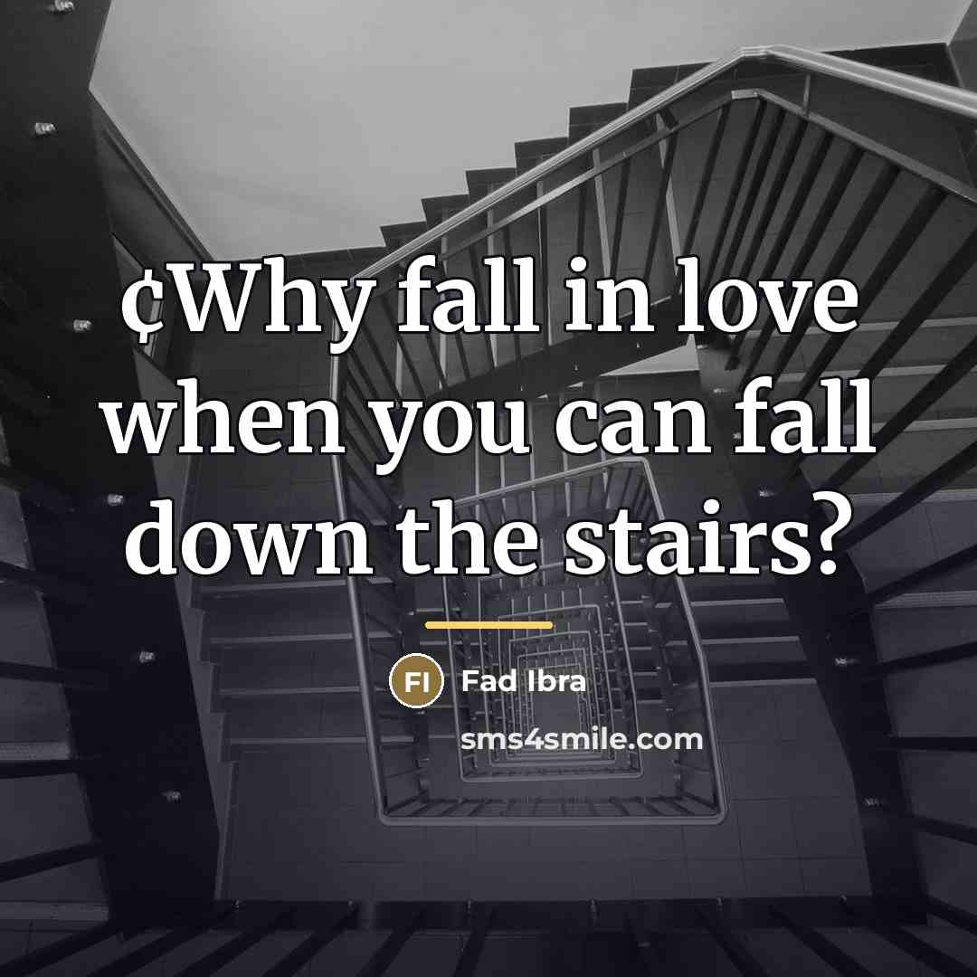 “¢Why fall in love when you can fall down the…” quote by Fad Ibra