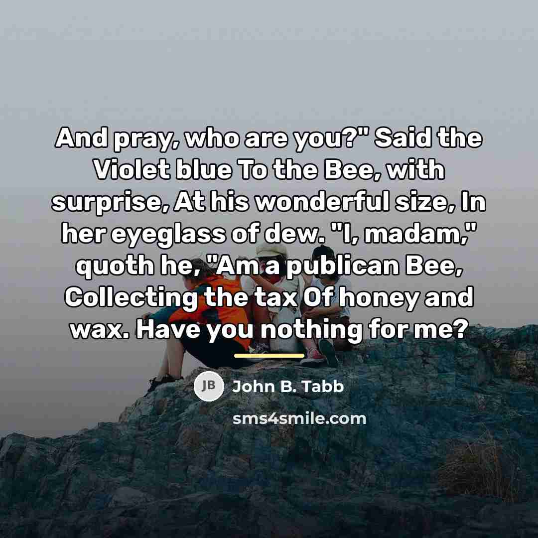 “And pray, who are you?" Said the Violet blue To…” quote by John B. Tabb
