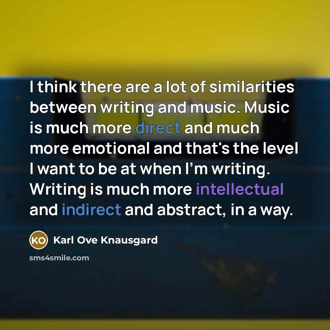 “I think there are a lot of similarities between writing…” quote by Karl Ove Knausgard