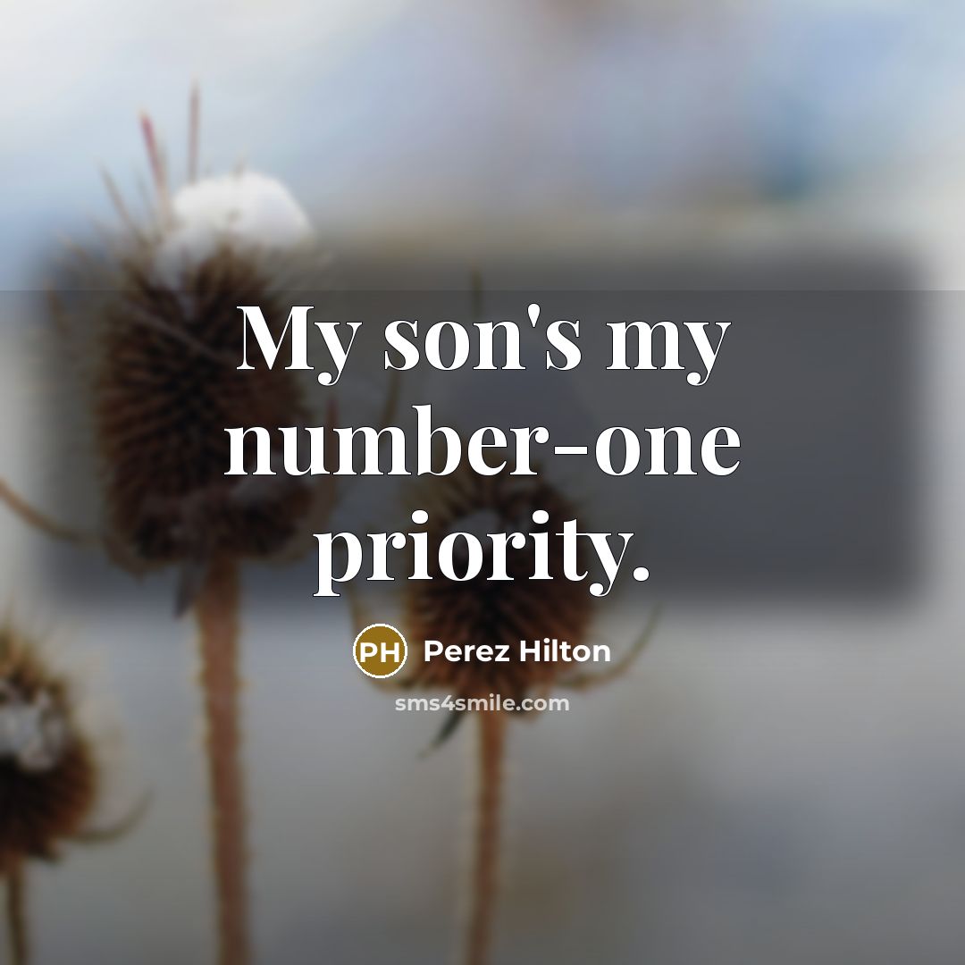 “My son's my number-one priority.…” quote by Perez Hilton