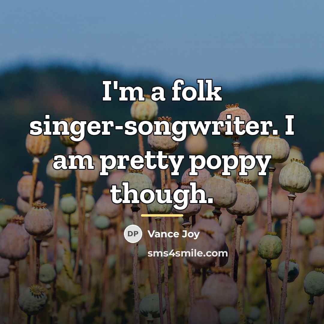 “I'm a folk singer-songwriter. I am pretty poppy though.…” quote by Vance Joy