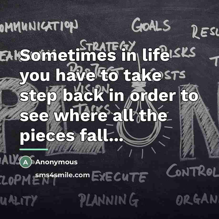 “Sometimes in life you have to take step back in…” quote by Anonymous