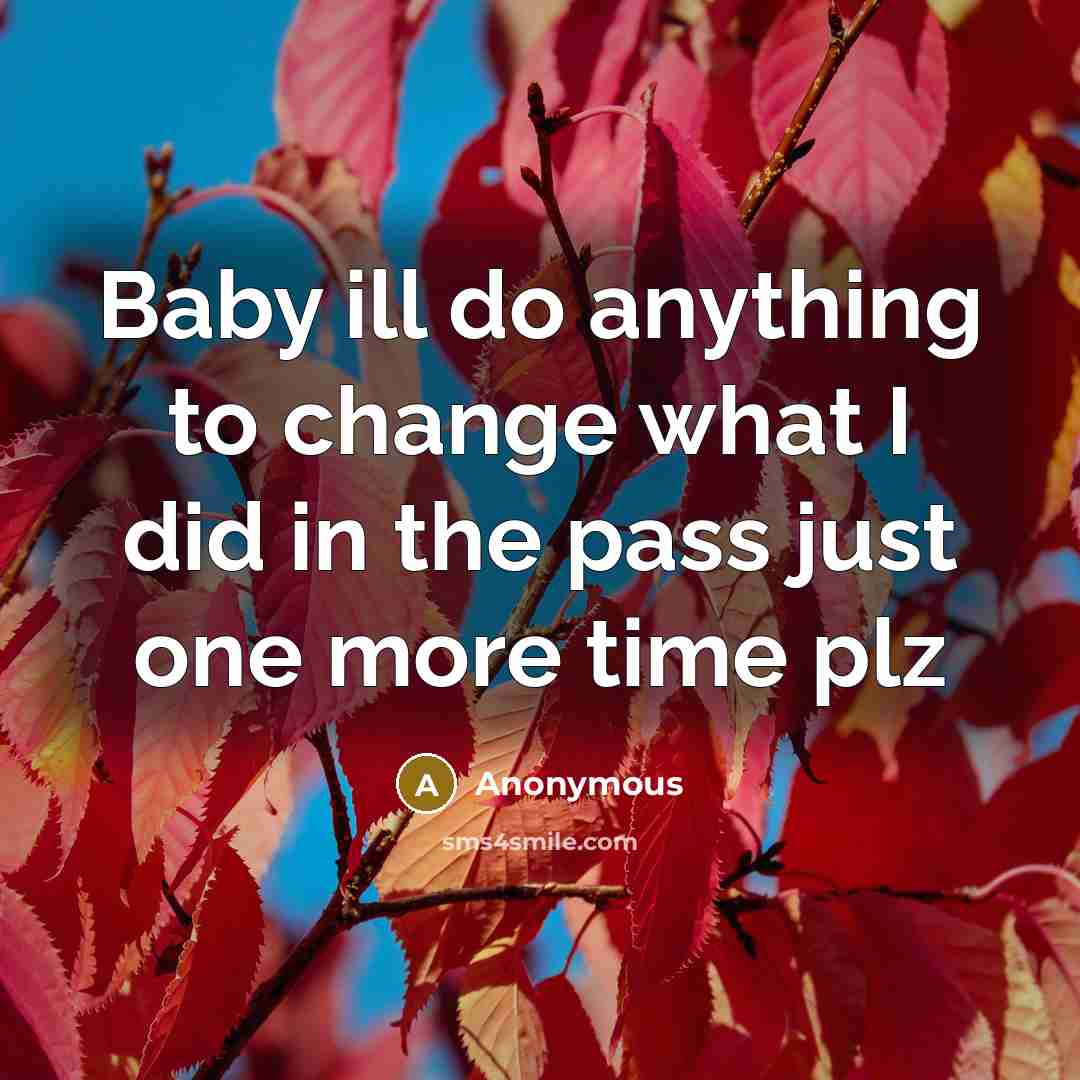 “Baby ill do anything to change what I did in…” quote by Anonymous