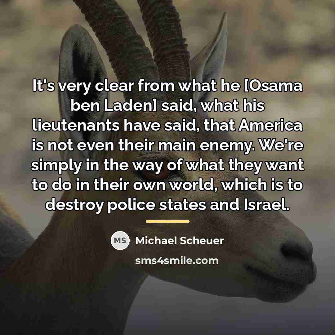“It's very clear from what he [Osama ben Laden] said,…” quote by Michael Scheuer