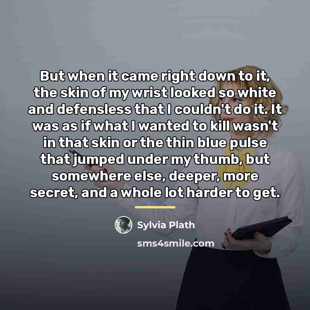 “But when it came right down to it, the skin…” quote by Sylvia Plath