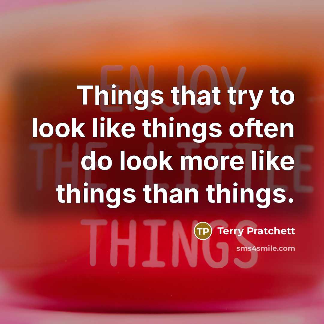 “Things that try to look like things often do look…” quote by Terry Pratchett