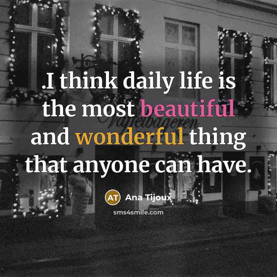 “.I think daily life is the most beautiful and wonderful…” quote by Ana Tijoux