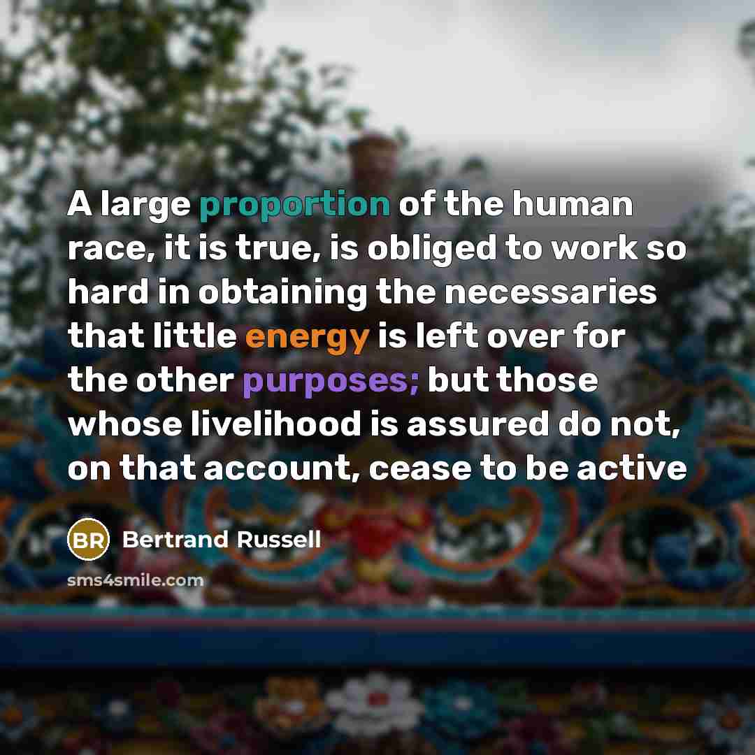 “A large proportion of the human race, it is true,…” quote by Bertrand Russell