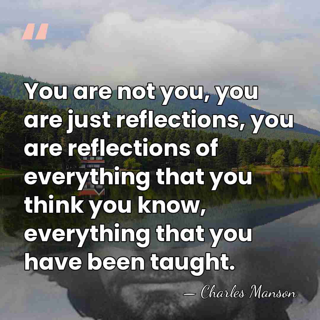 You are not you, you are just reflections, you are reflections of&hellip; - Charles Manson