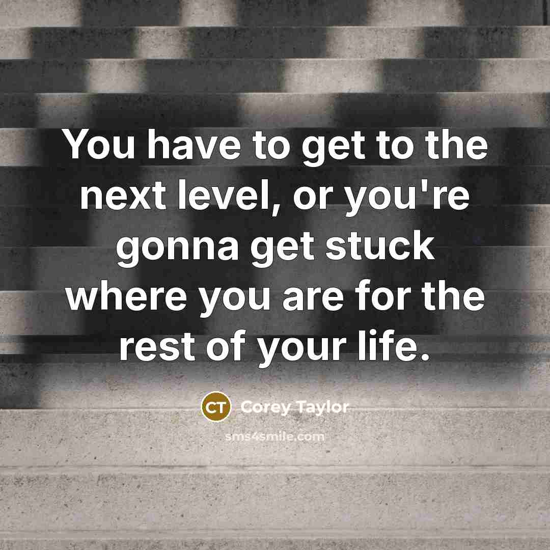 “You have to get to the next level, or you're…” quote by Corey Taylor