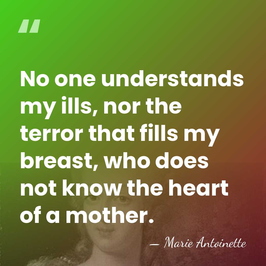 No one understands my ills, nor the terror that fills my breast,&hellip; - Marie Antoinette