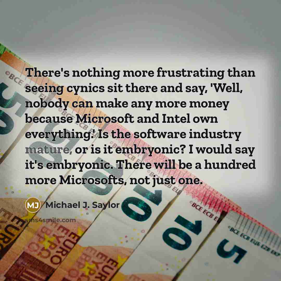 “There's nothing more frustrating than seeing cynics sit there and…” quote by Michael J. Saylor