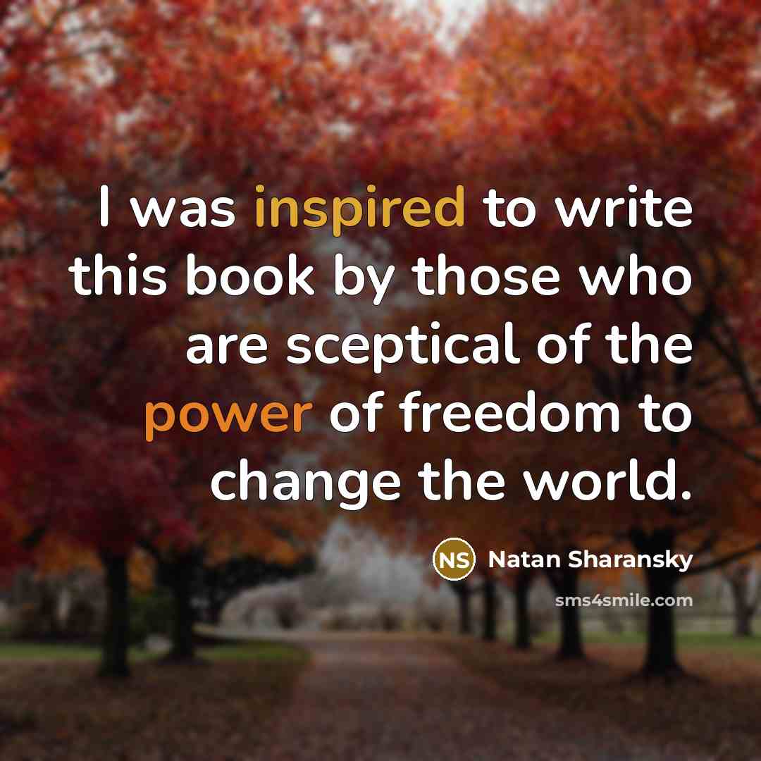 “I was inspired to write this book by those who…” quote by Natan Sharansky