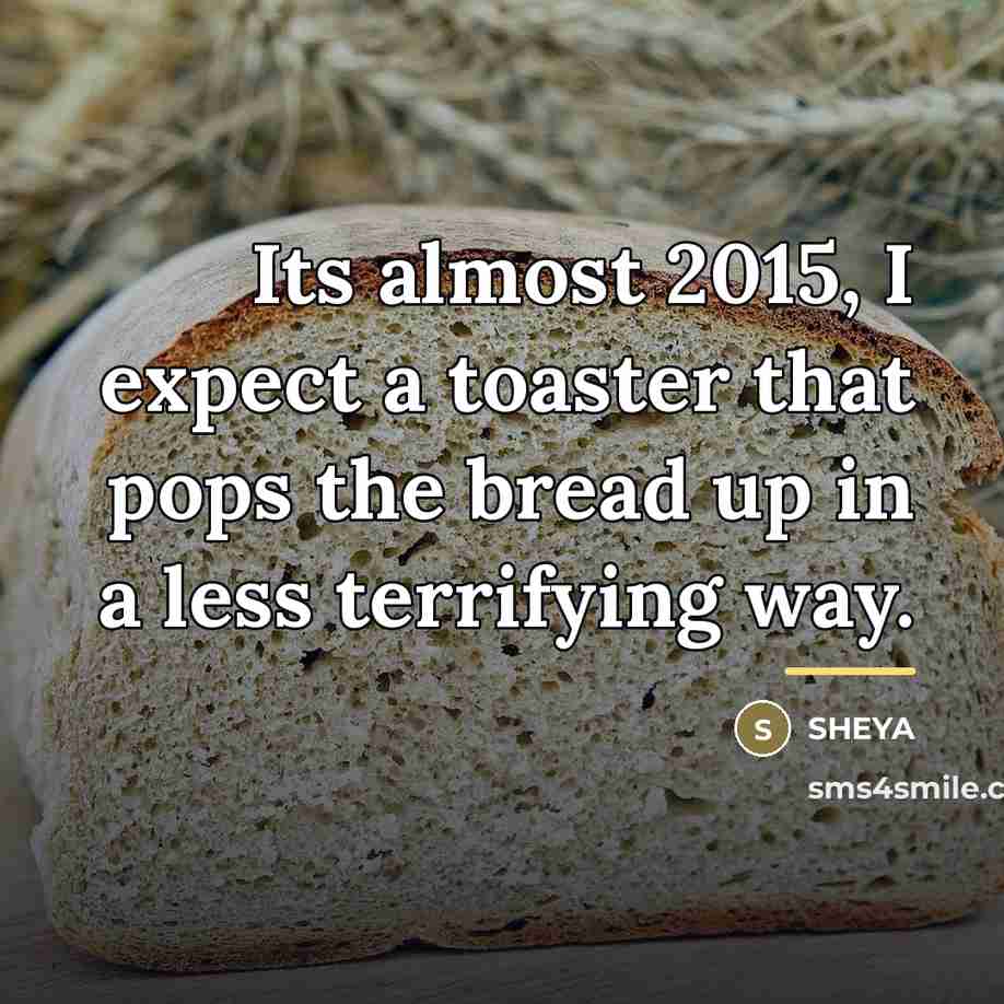 “Its almost 2015, I expect a toaster that pops the…” quote by SHEYA