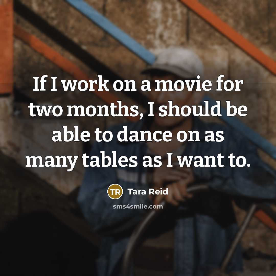 “If I work on a movie for two months, I…” quote by Tara Reid