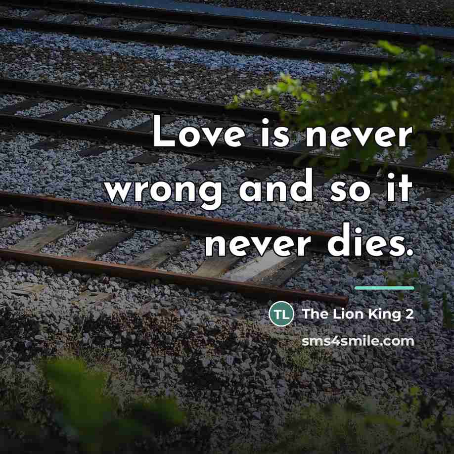 “Love is never wrong and so it never dies.…” quote by Anonymous
