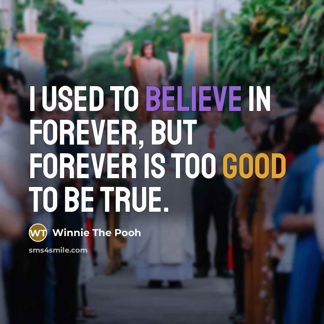 “I used to believe in forever, but forever is too…” quote by Winnie The Pooh