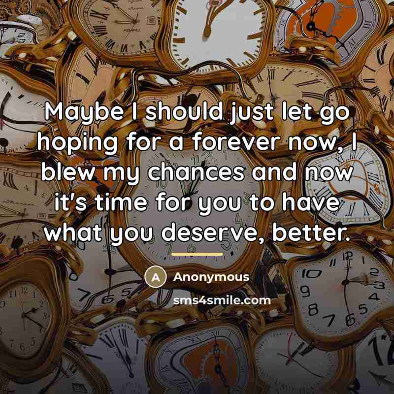 “Maybe I should just let go hoping for a forever…” quote by Anonymous