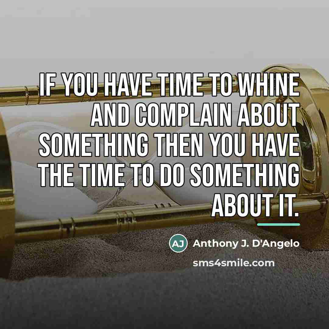 “If you have time to whine and complain about something…” quote by Anthony J. D'Angelo