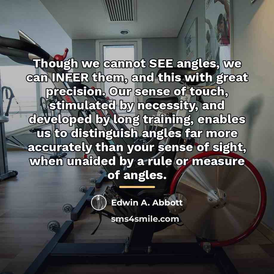 “Though we cannot SEE angles, we can INFER them, and…” quote by Edwin A. Abbott