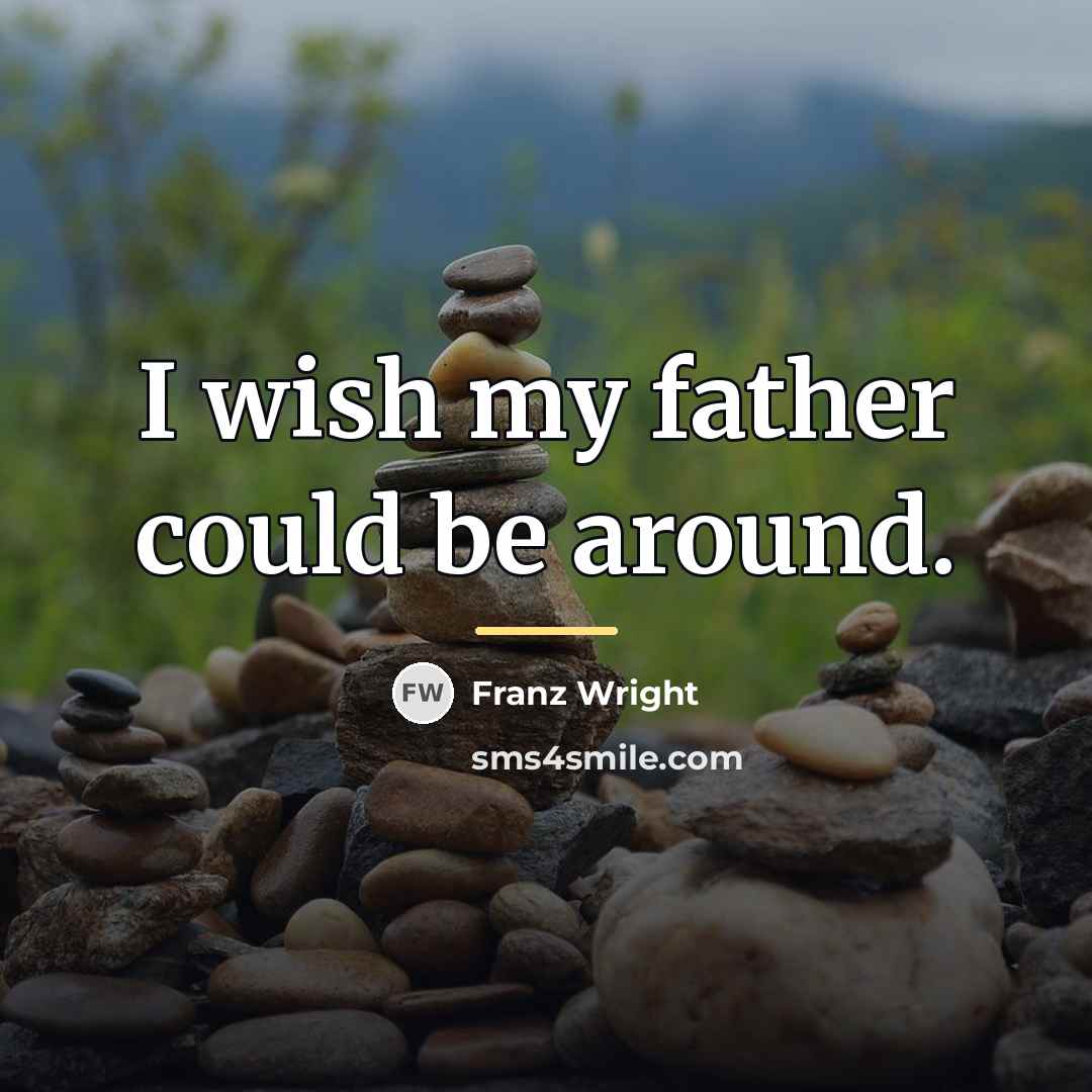 “I wish my father could be around.…” quote by Franz Wright