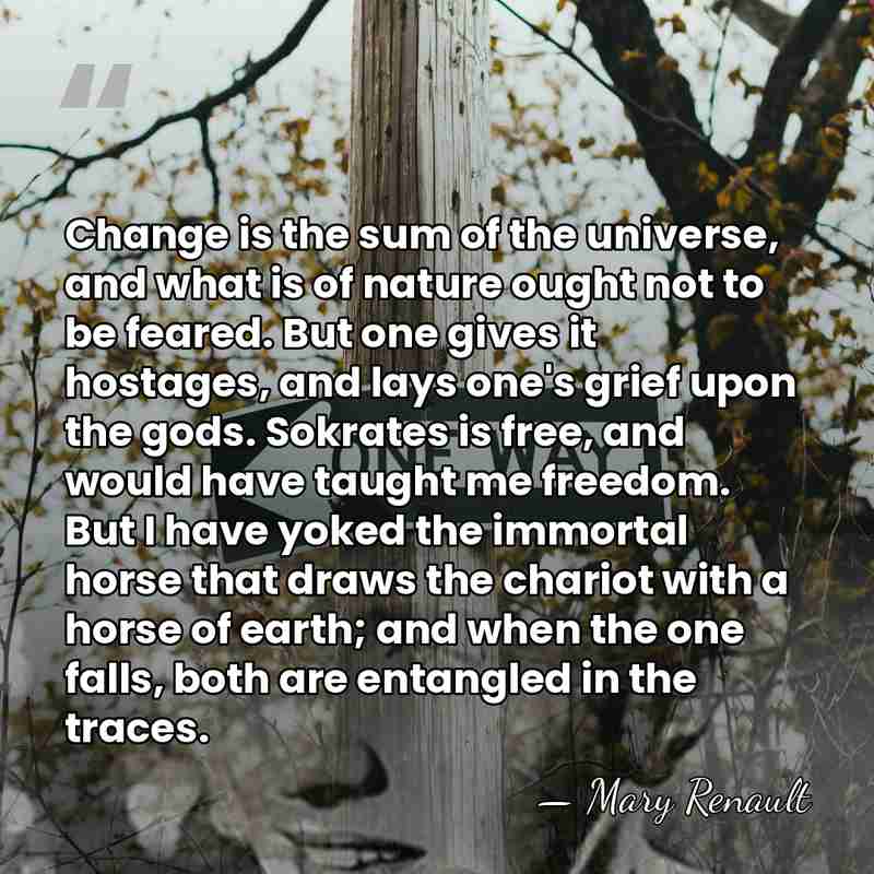 Change is the sum of the universe, and what is of nature&hellip; - Mary Renault