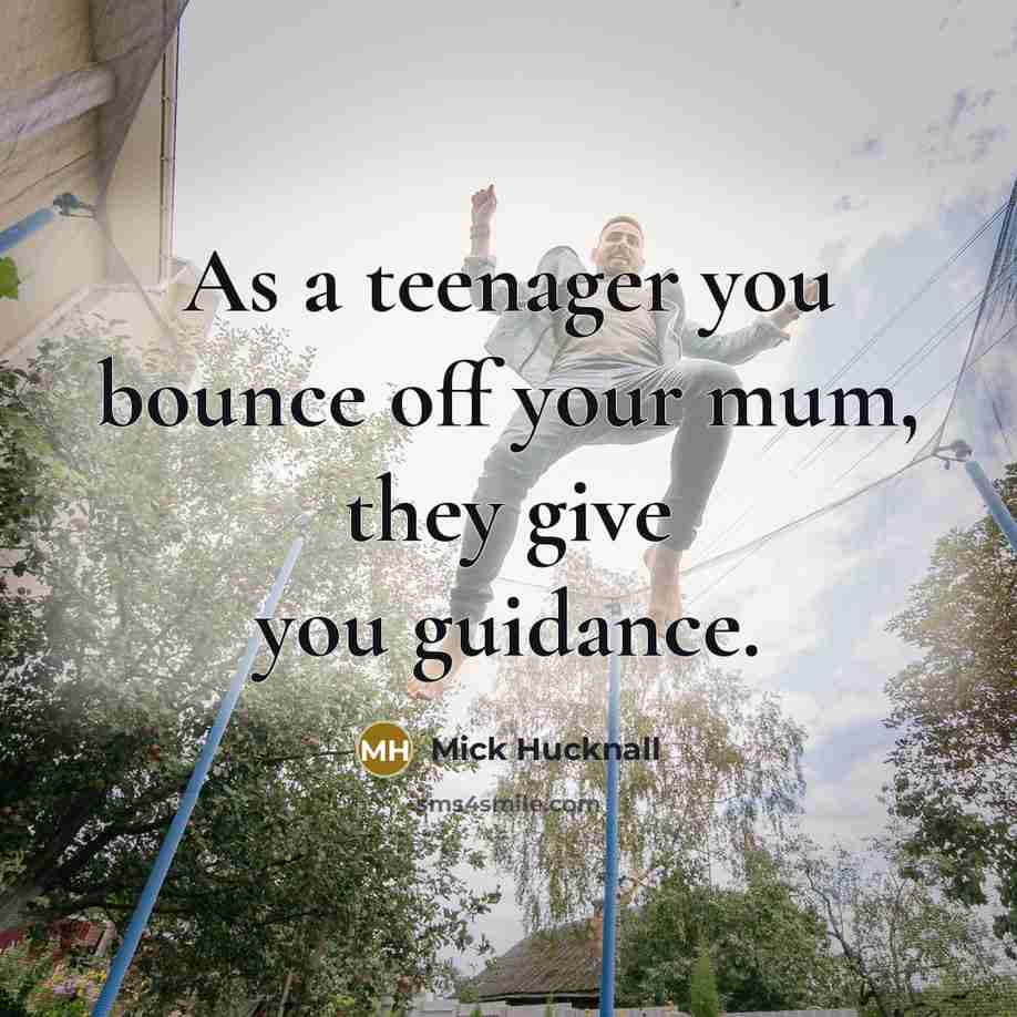 “As a teenager you bounce off your mum, they give…” quote by Mick Hucknall