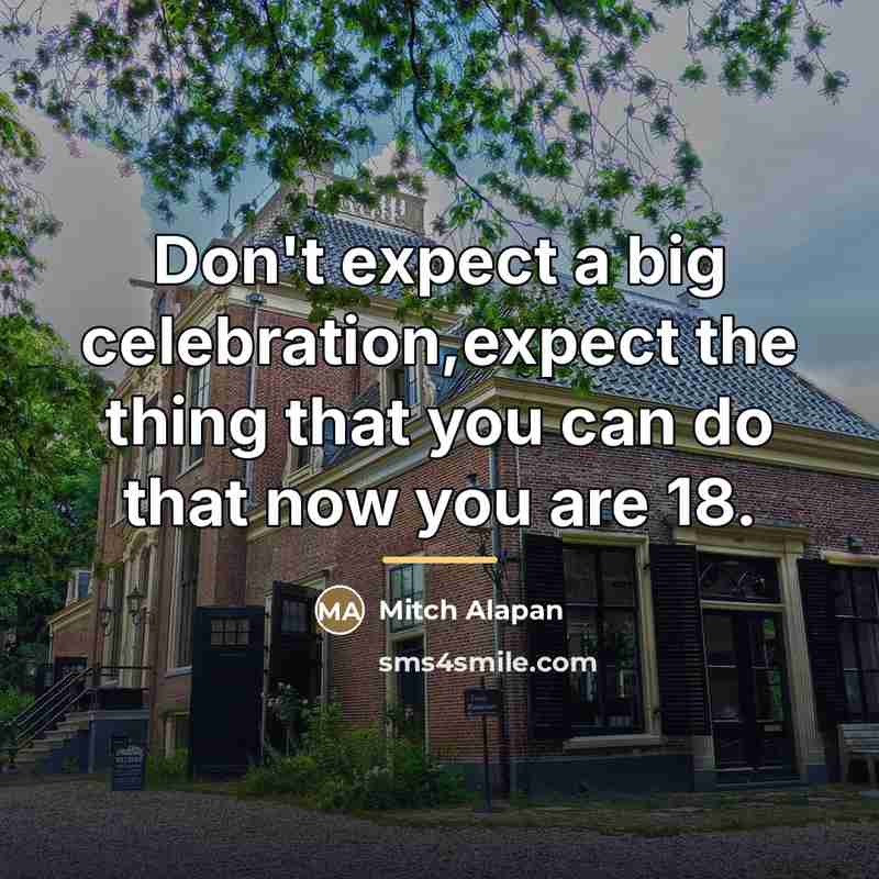 “Don't expect a big celebration,expect the thing that you can…” quote by Mitch Alapan