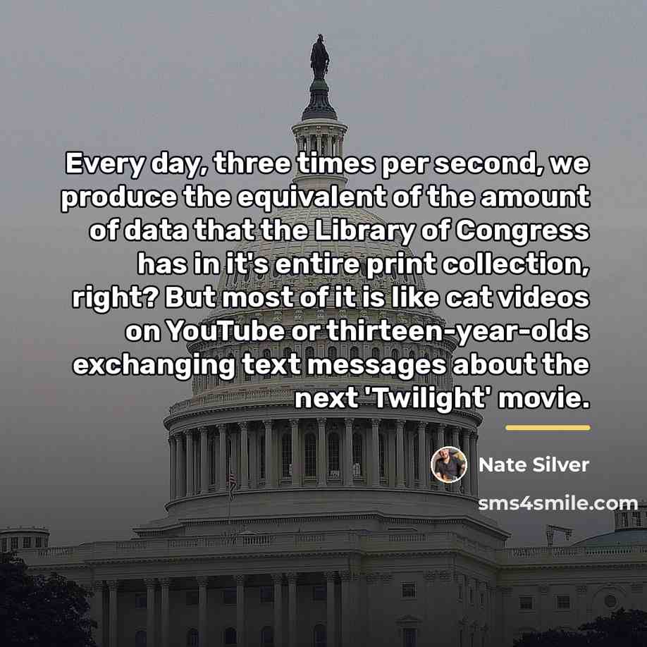 “Every day, three times per second, we produce the equivalent…” quote by Nate Silver