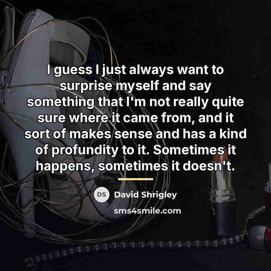 “I guess I just always want to surprise myself and…” quote by David Shrigley
