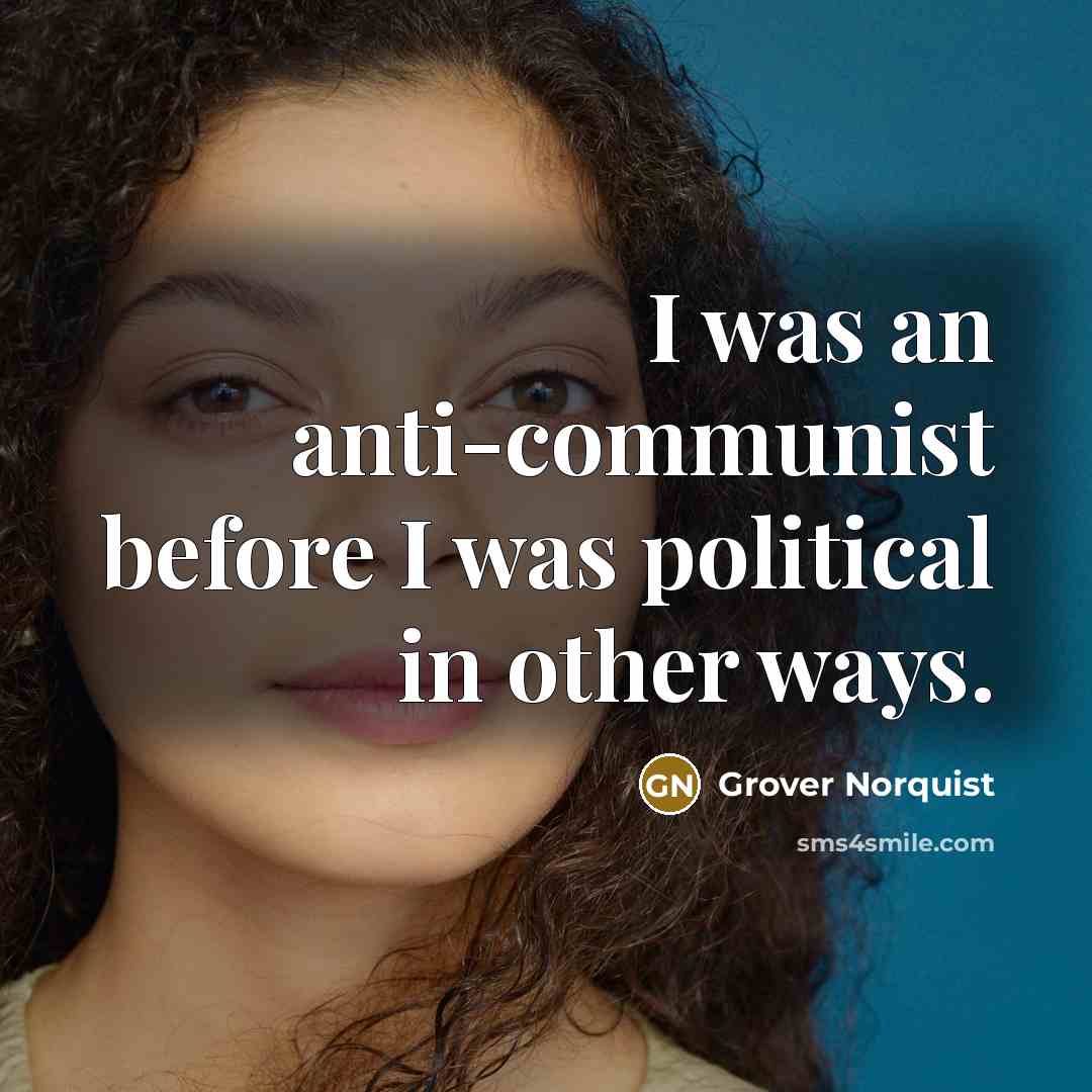 “I was an anti-communist before I was political in other…” quote by Grover Norquist
