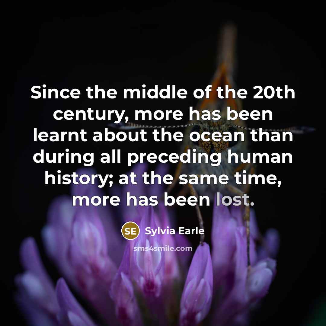 “Since the middle of the 20th century, more has been…” quote by Sylvia Earle