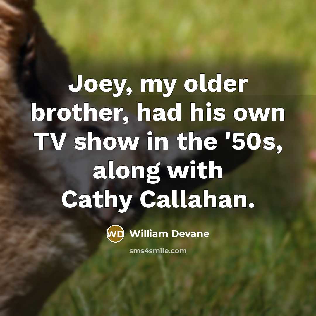 “Joey, my older brother, had his own TV show in…” quote by William Devane