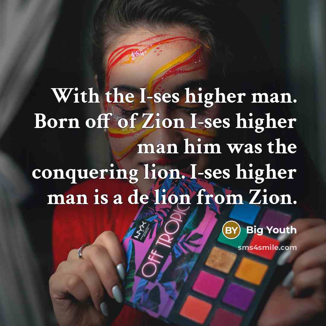 “With the I-ses higher man. Born off of Zion I-ses…” quote by Big Youth