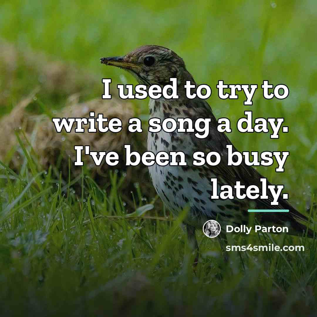 “I used to try to write a song a day.…” quote by Dolly Parton