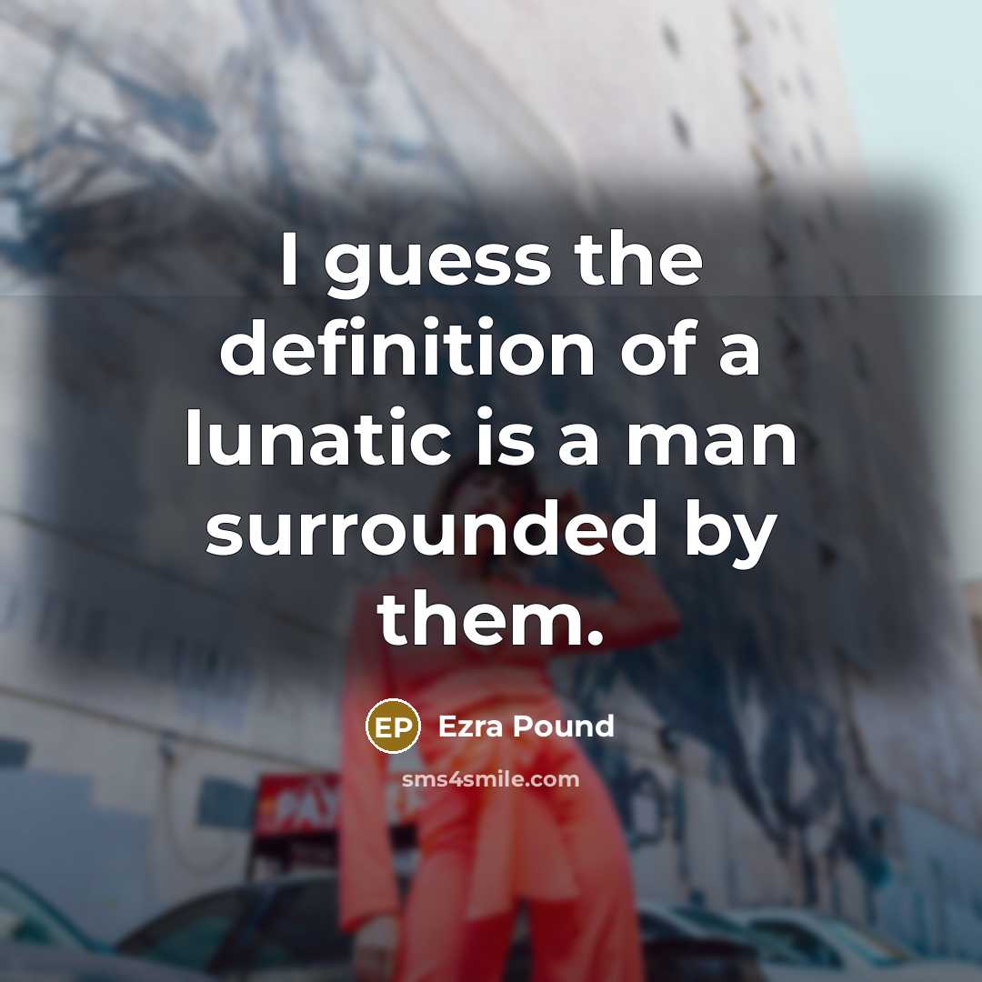 “I guess the definition of a lunatic is a man…” quote by Ezra Pound