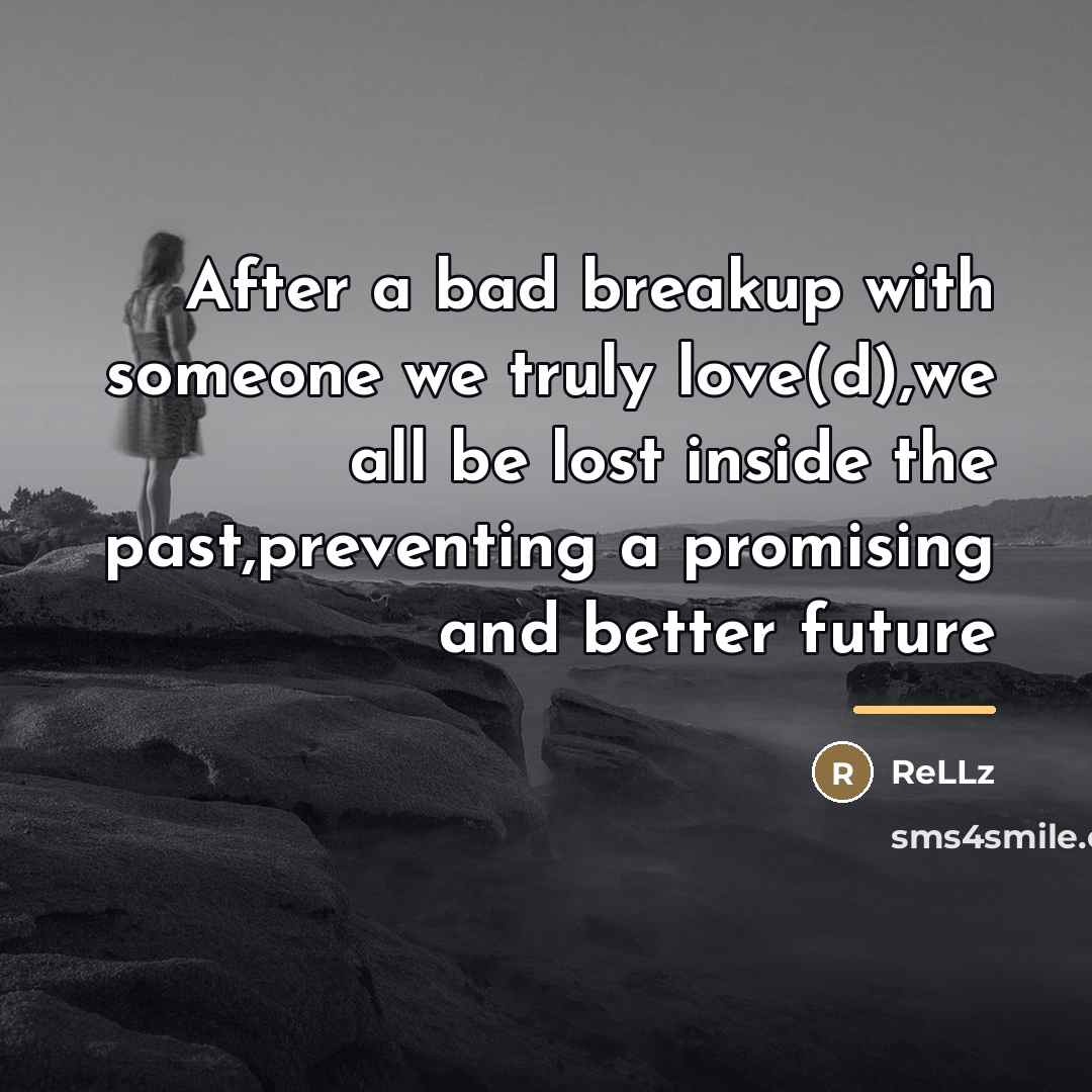 “After a bad breakup with someone we truly love(d),we all…” quote by ReLLz