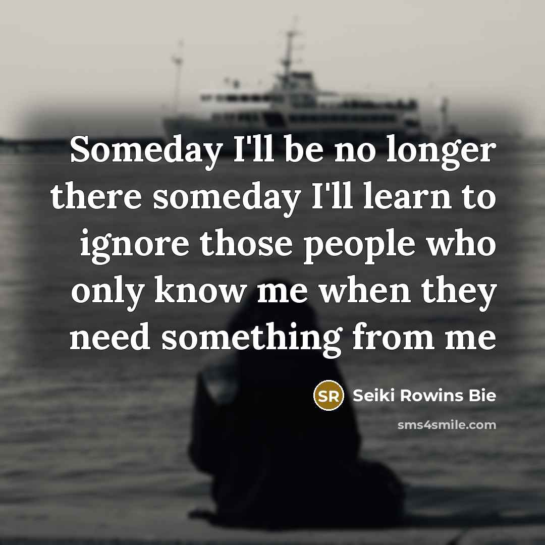 “Someday I'll be no longer there someday I'll learn to…” quote by Seiki Rowins Bie