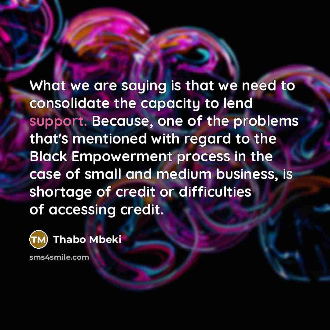 “What we are saying is that we need to consolidate…” quote by Thabo Mbeki