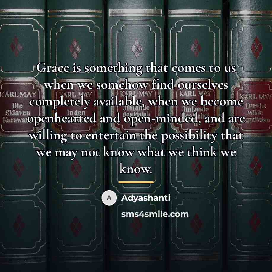 “Grace is something that comes to us when we somehow…” quote by Adyashanti