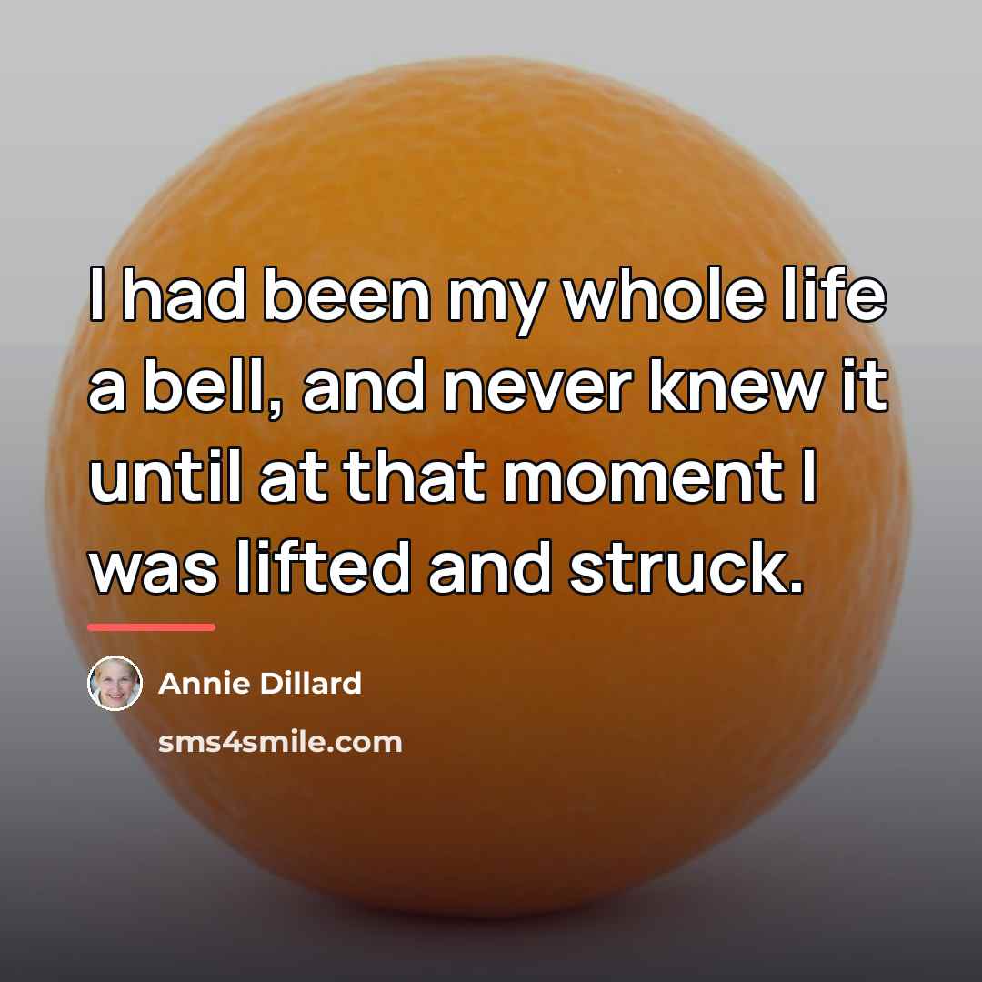 “I had been my whole life a bell, and never…” quote by Annie Dillard