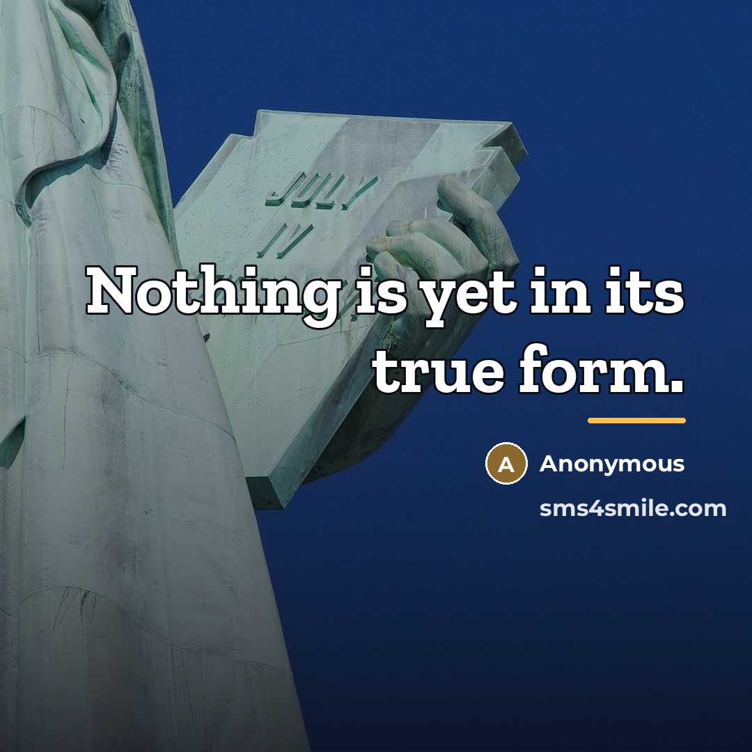 “Nothing is yet in its true form.…” quote by Anonymous