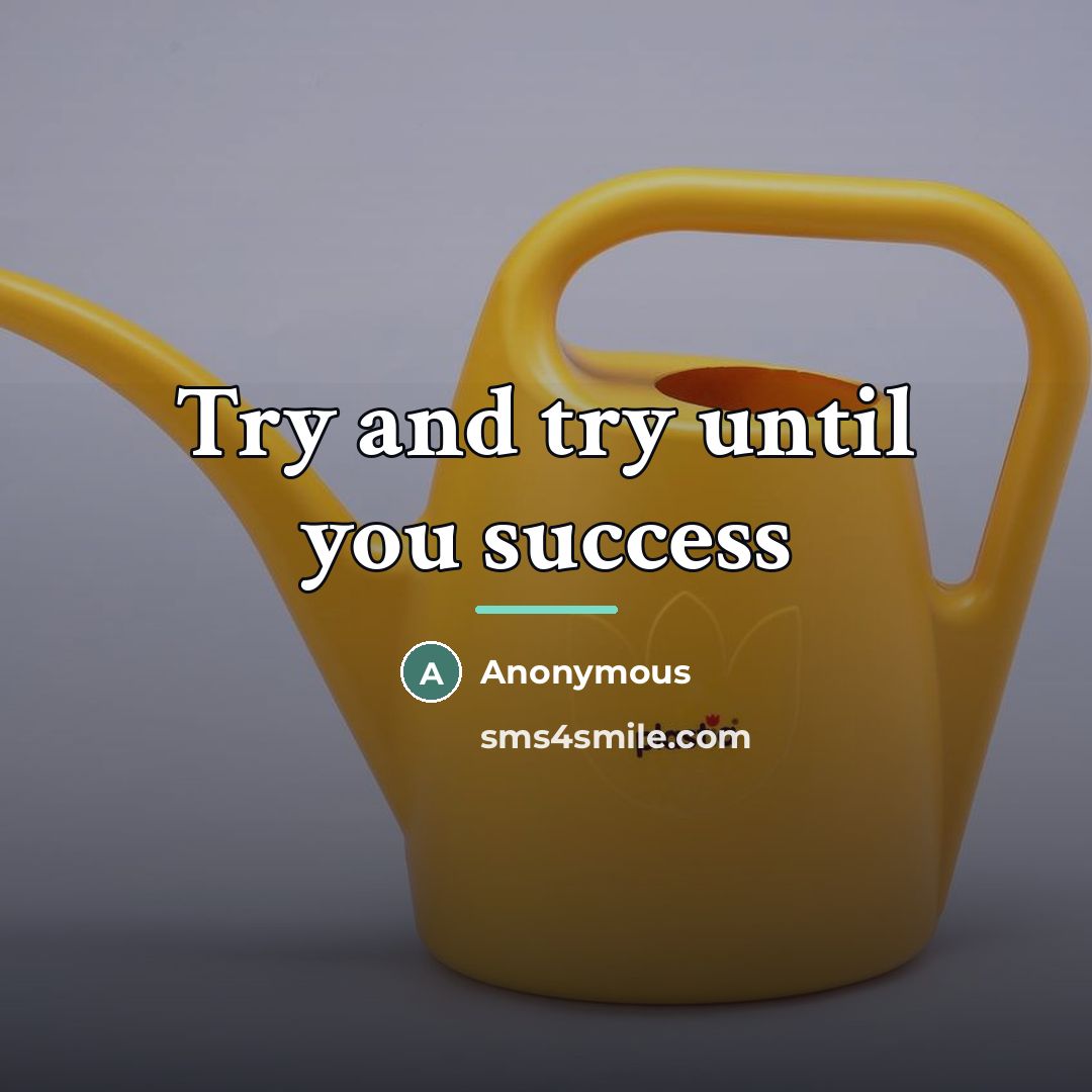 “Try and try until you success…” quote by Anonymous