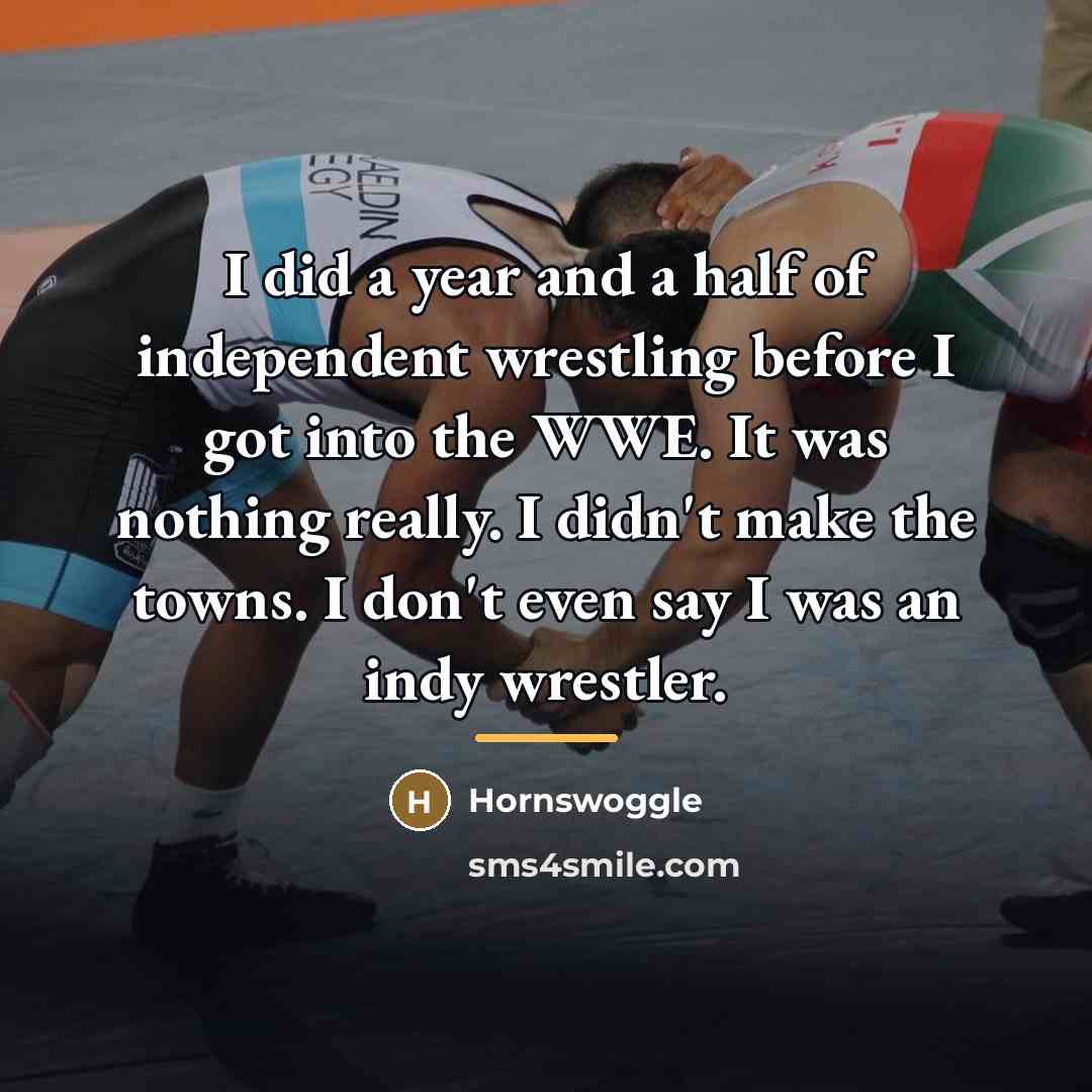 “I did a year and a half of independent wrestling…” quote by Hornswoggle