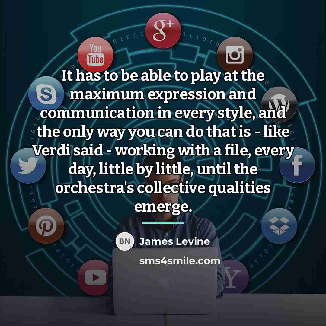 “It has to be able to play at the maximum…” quote by James Levine