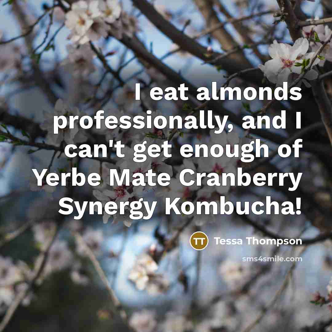 “I eat almonds professionally, and I can't get enough of…” quote by Tessa Thompson